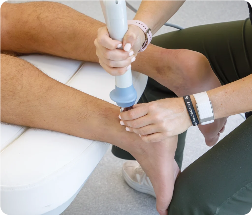 Ankle rehabilitation session focused on pain relief and improving joint stability at Sno Clinics Abu Dhabi - Snö Clinics | Abu Dhabi Ankle rehabilitation session focused on pain relief and improving joint stability at Sno Clinics Abu Dhabi.