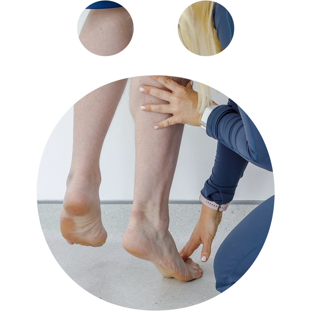 Physiotherapist treating a patients ankle with manual therapy techniques at Sno Clinics Abu Dhabi - Snö Clinics | Abu Dhabi Physiotherapist treating a patient’s ankle with manual therapy techniques at Sno Clinics Abu Dhabi.