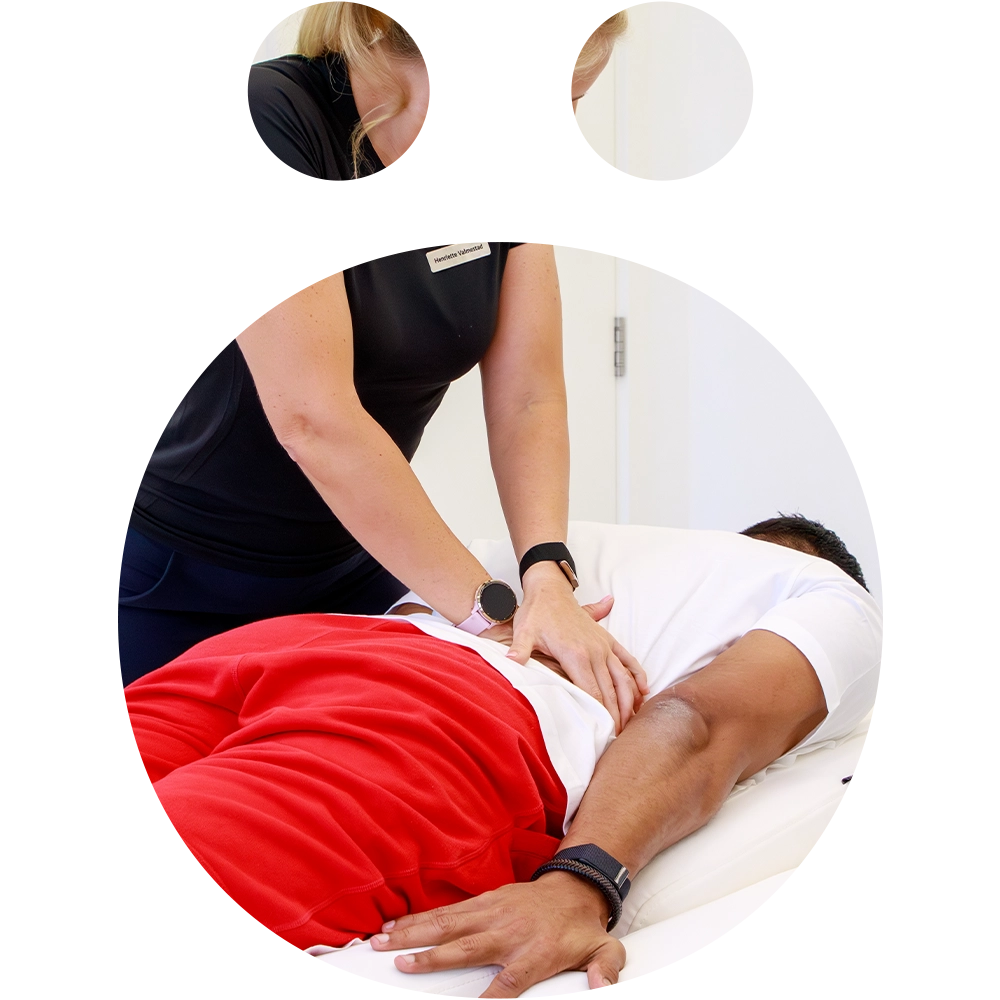 Physiotherapist treating pelvic and sacroiliac joint pain at Sno Clinics Abu Dhabi with targeted manual therapy - Snö Clinics | Abu Dhabi Physiotherapist treating pelvic and sacroiliac joint pain at Sno Clinics Abu Dhabi with targeted manual therapy.